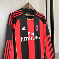 AC Milan 2010/11 Vintage Retro Red/Black Home Long Sleeve Jersey