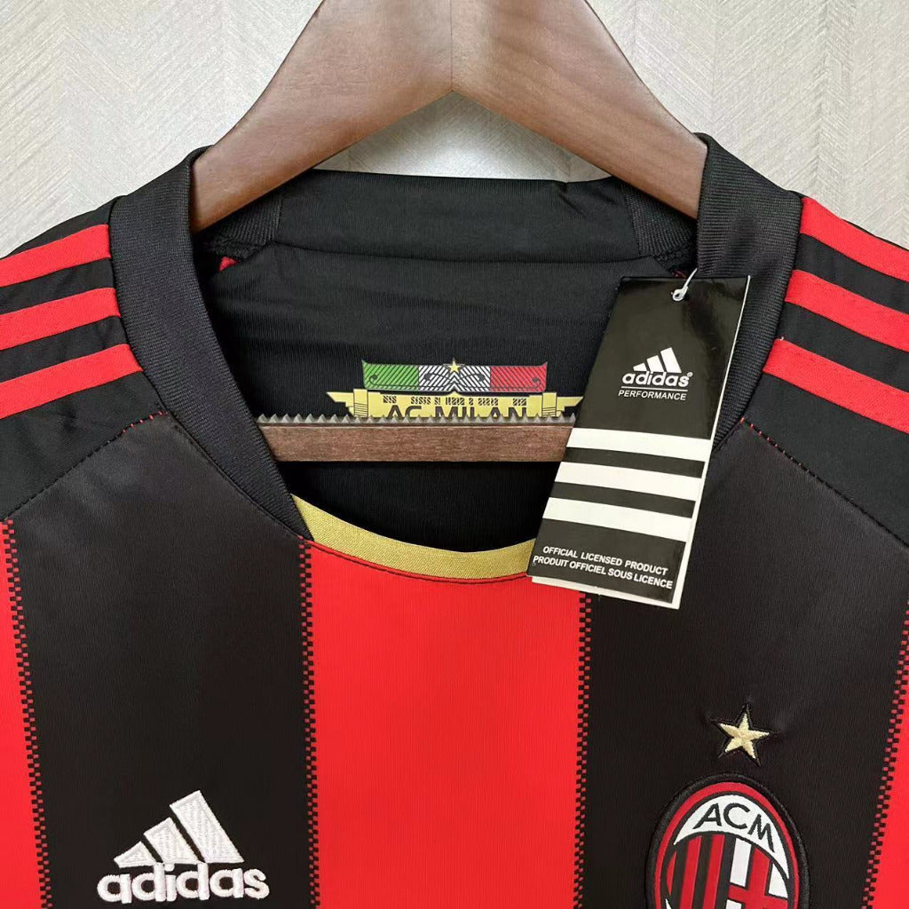 AC Milan 2010/11 Vintage Retro Red/Black Home Long Sleeve Jersey