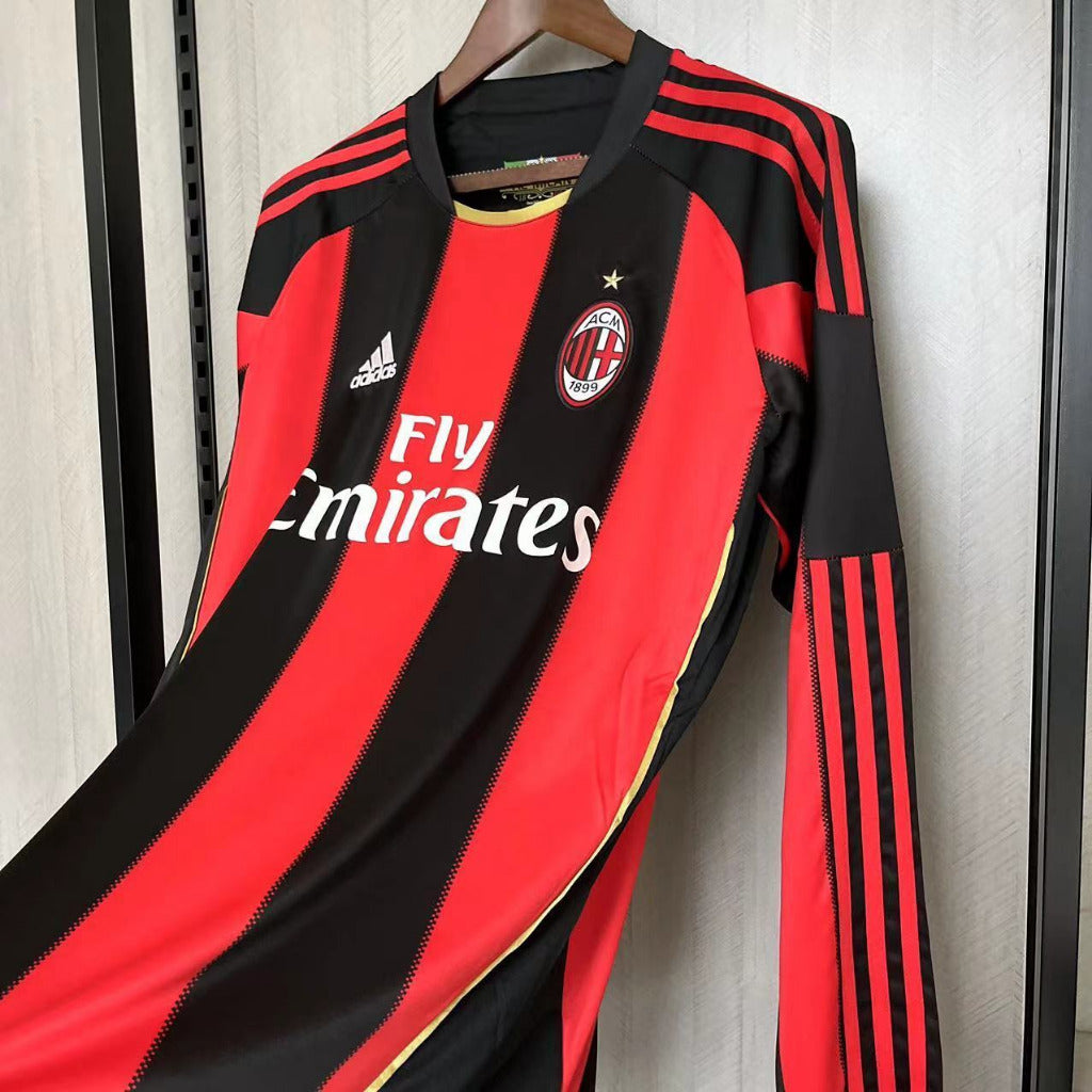 AC Milan 2010/11 Vintage Retro Red/Black Home Long Sleeve Jersey