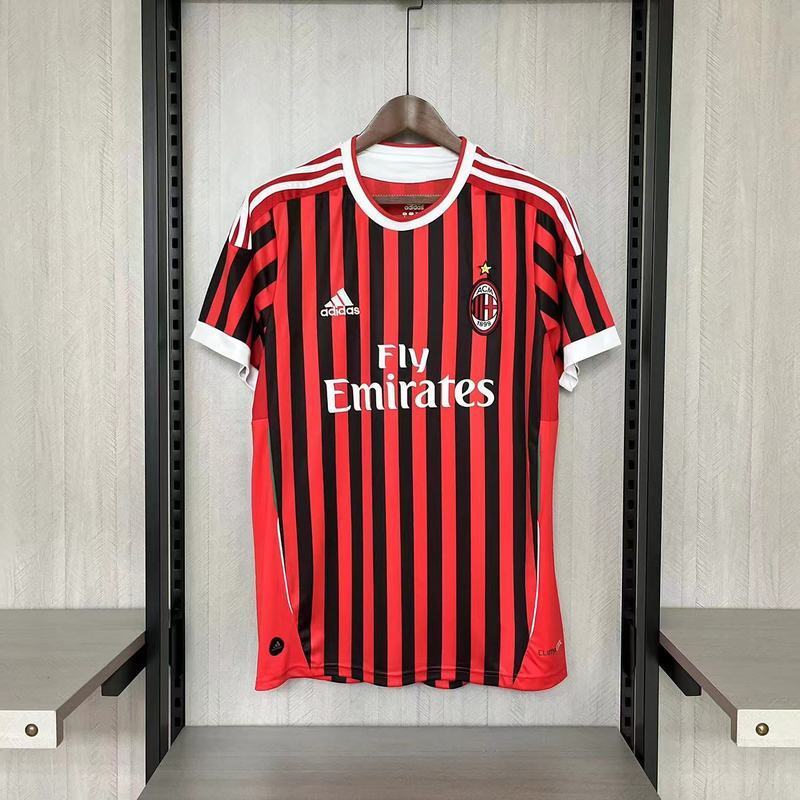 AC Milan 2011/12 Vintage Retro Red/Black Home Jersey