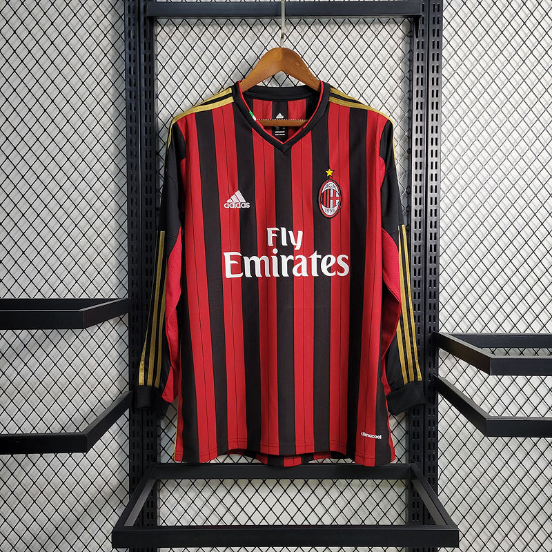 AC Milan 2013/14 Vintage Retro Red/Black Home Long Sleeve Jersey