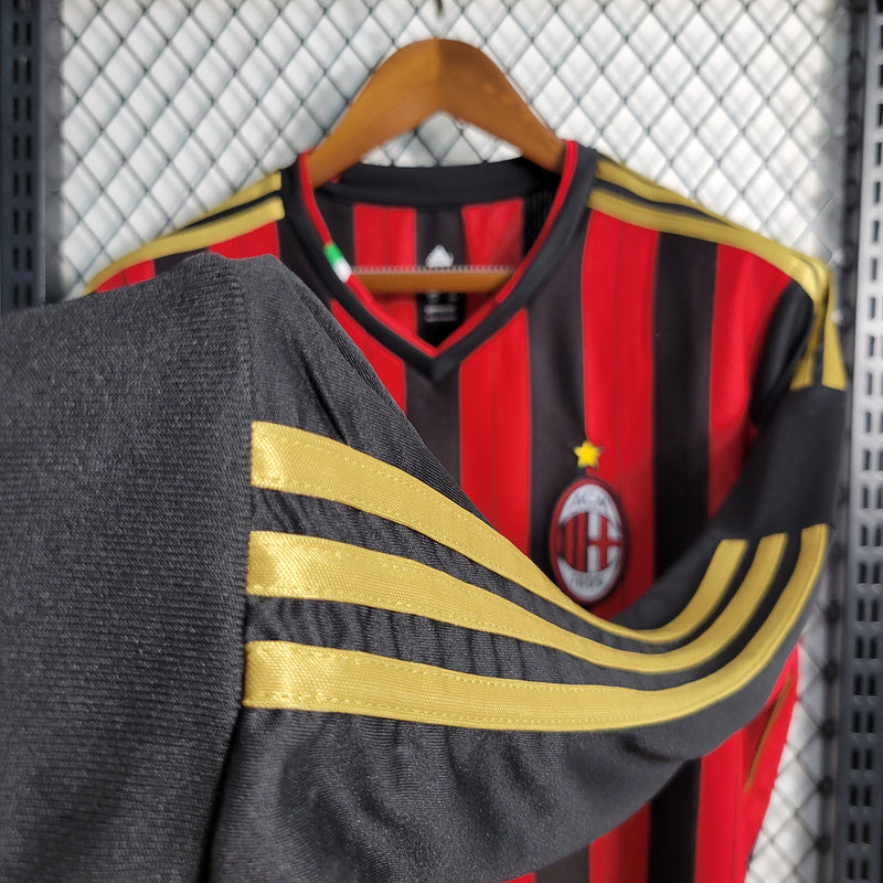 AC Milan 2013/14 Vintage Retro Red/Black Home Long Sleeve Jersey