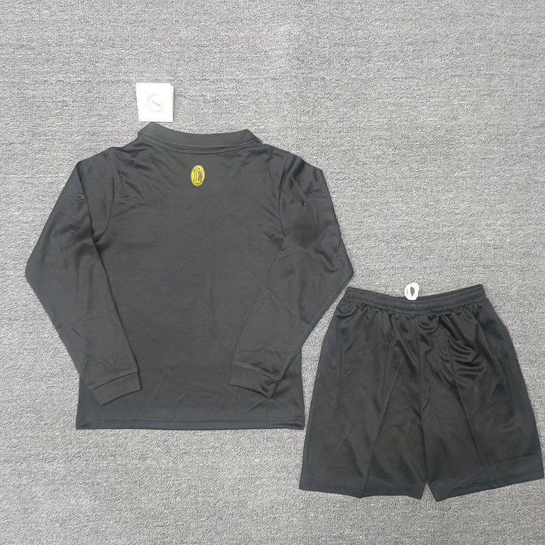 AC Milan 2025 125th Anniversary Black Long Sleeve Kids Jersey Set