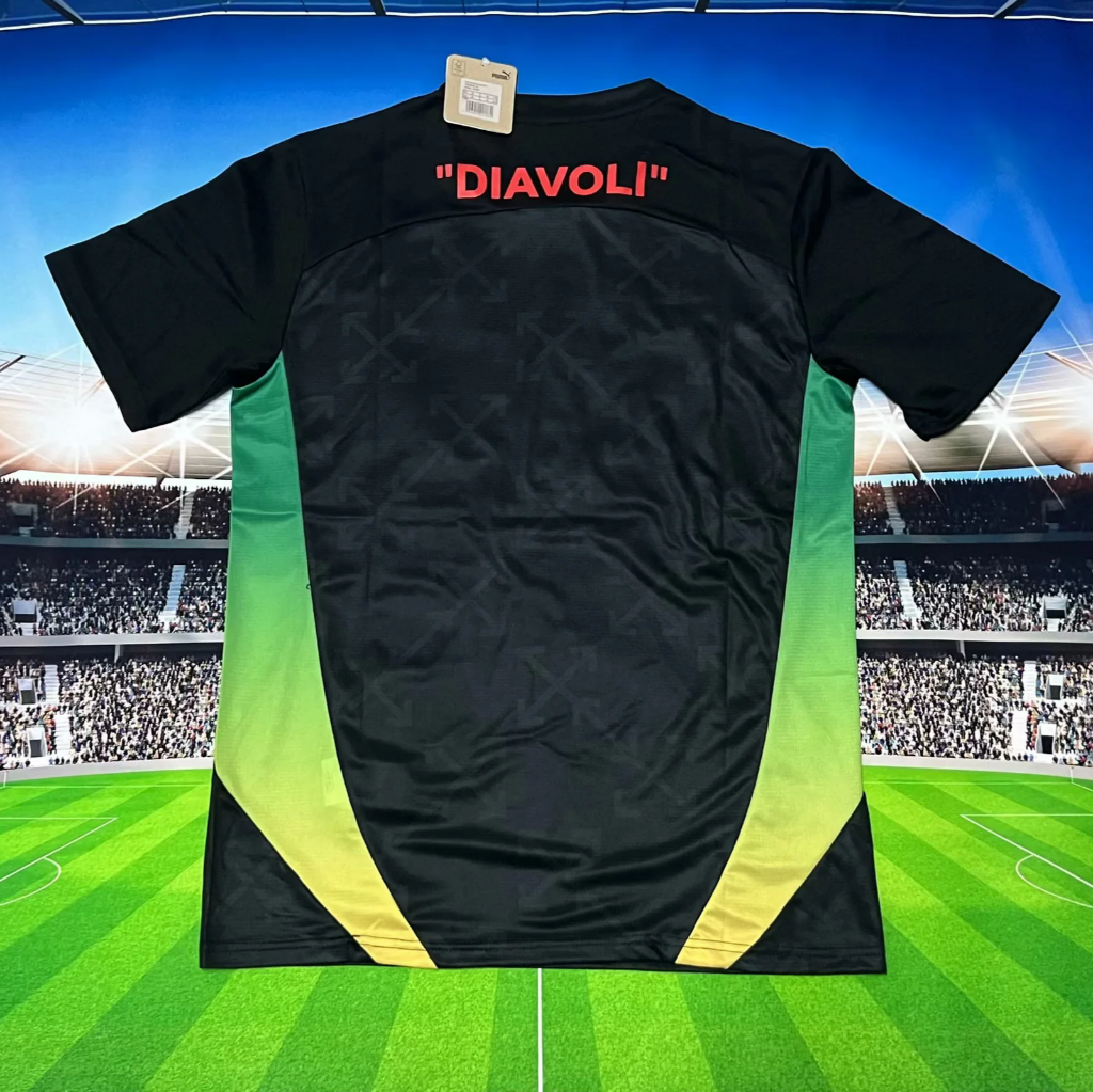 AC Milan 25/26 Black/Green Pre-Match Training Jersey