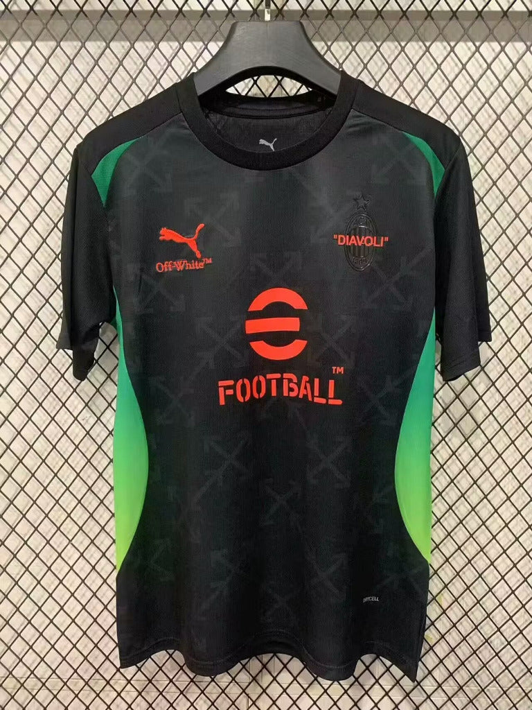 AC Milan 25/26 Black/Green Pre-Match Training Jersey