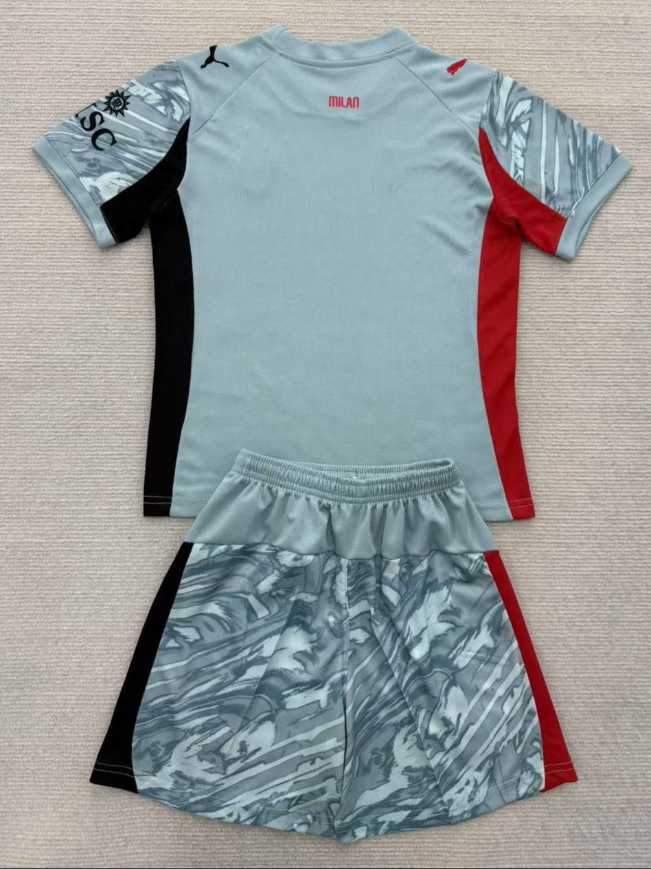 AC Milan 25/26 Goalkeeper Kids Gray Jersey Set