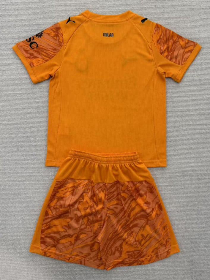 AC Milan 25/26 Goalkeeper Kids Orange Jersey Set