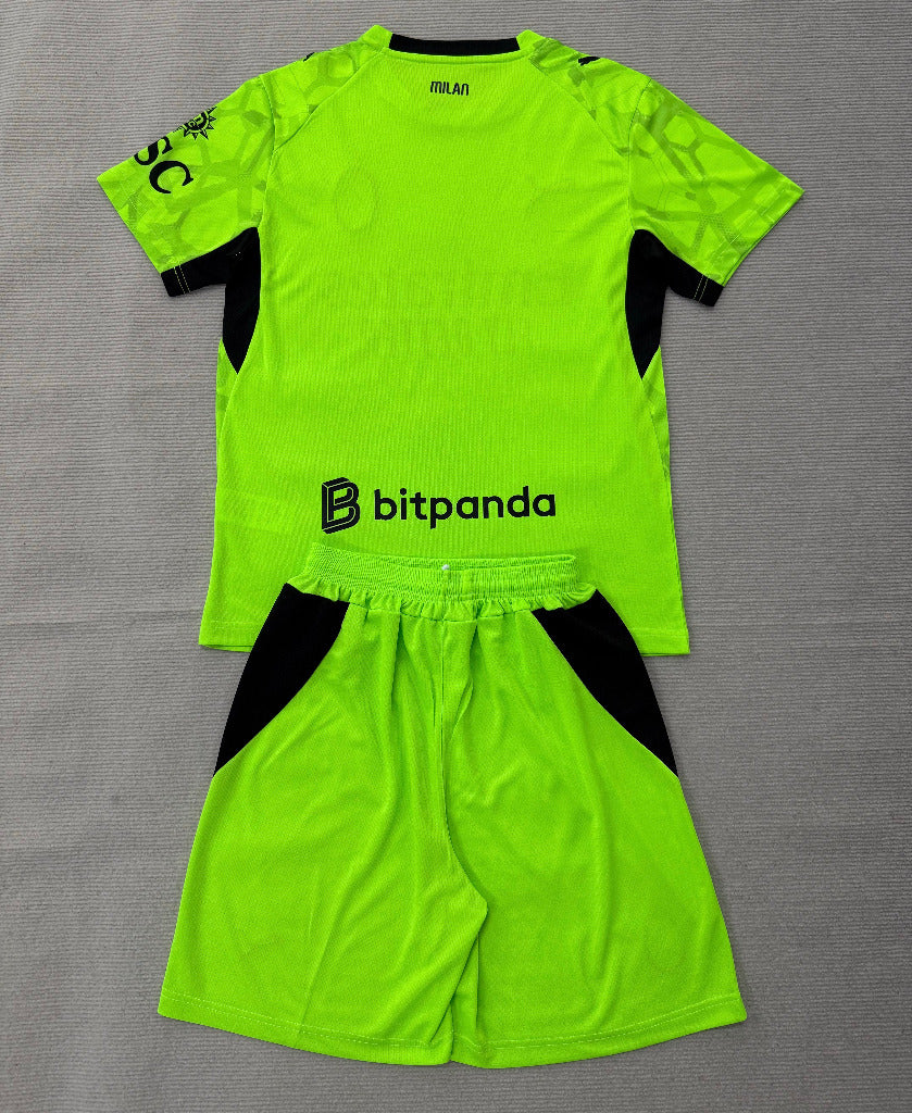 AC Milan 26/27 Green/Black Goalkeeper Kids Jersey Set