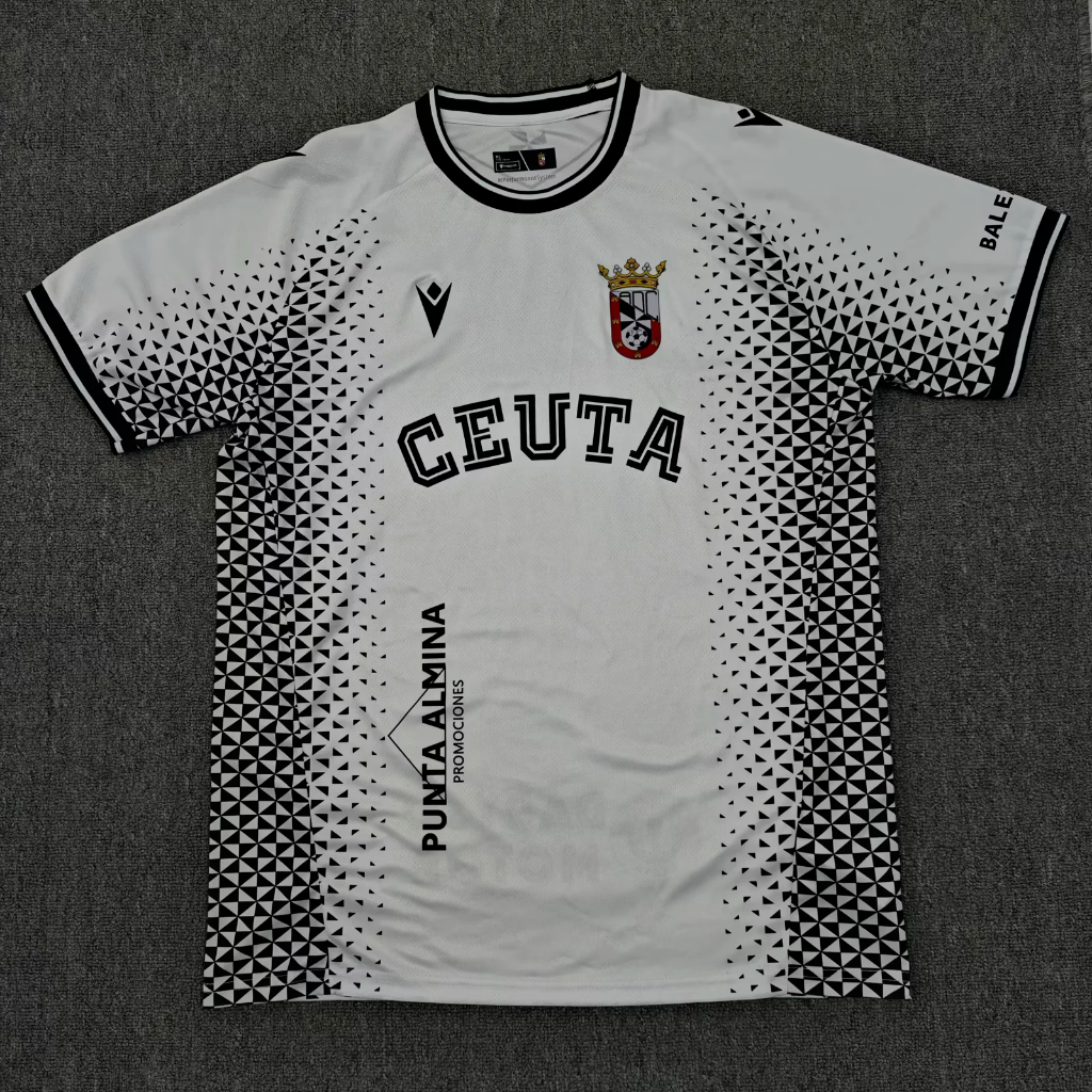 AD Ceuta 25/26 White/Black Home Jersey