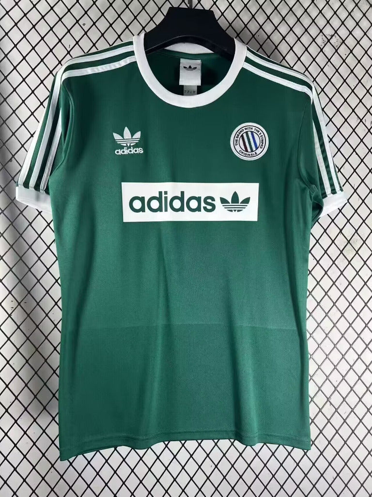 Adidas Originals 26/27 Green 3 White Stripes Retro Style Ringer Jersey