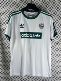 Adidas Originals 26/27 White 3 Green Stripes Retro Style Ringer Jersey
