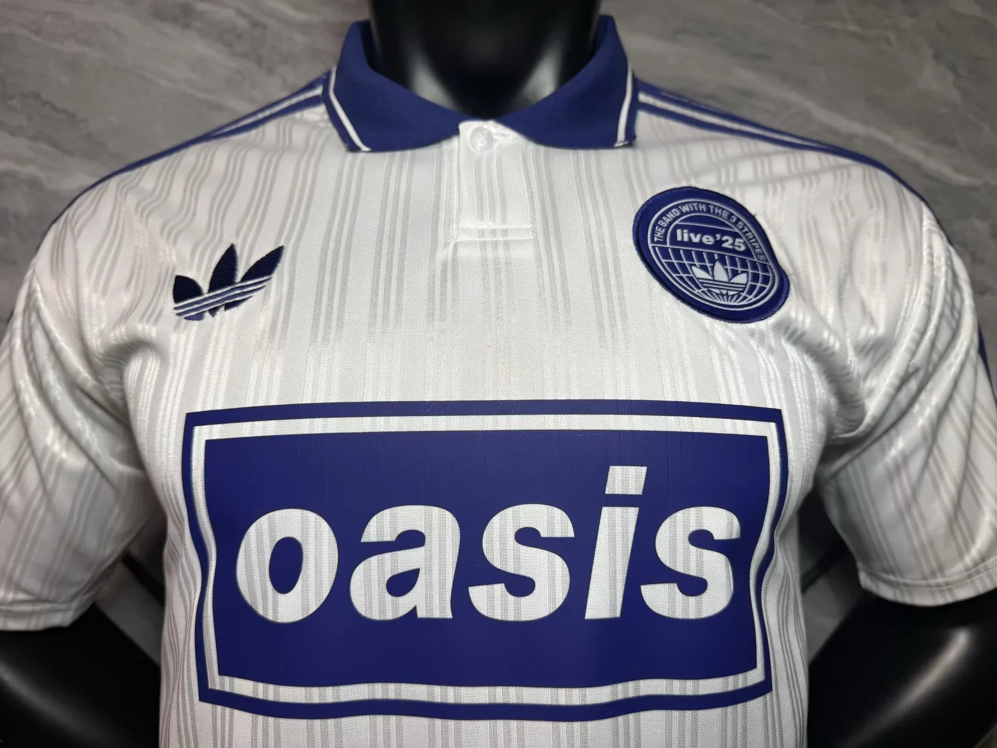 Adidas x Oasis 25/26 White/Purple 3 Stripes Jersey