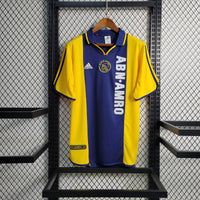 Ajax 2000/01 Vintage Retro Yellow/Blue Away Jersey