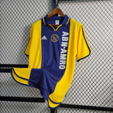 Ajax 2000/01 Vintage Retro Yellow/Blue Away Jersey