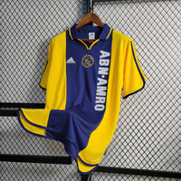 Ajax 2000/01 Vintage Retro Yellow/Blue Away Jersey