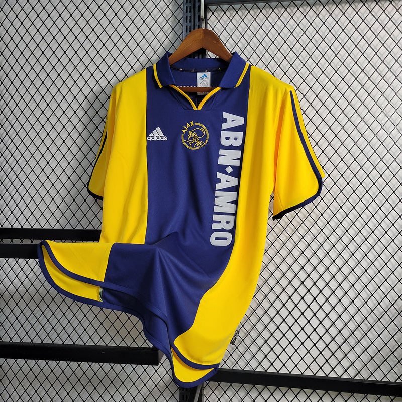 Ajax 2000/01 Vintage Retro Yellow/Blue Away Jersey