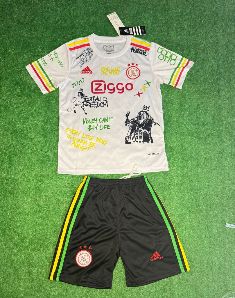 Ajax 2025 Game Version Kids Jersey Set