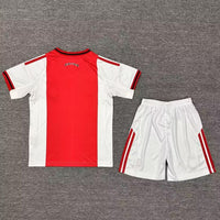 Ajax 25/26 Red/White Home Kids Jersey Set