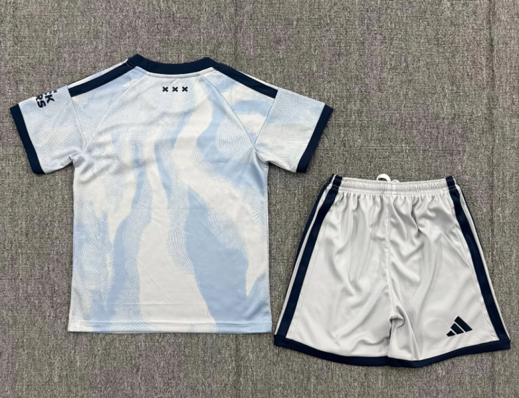 Ajax 26/27 White/Blue/Black Away Kids Jersey Set