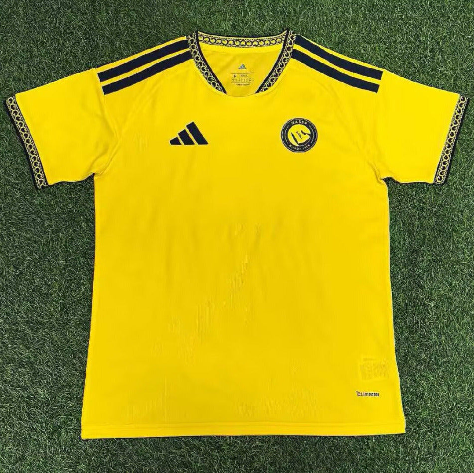 Al Nassr 26/27 Yellow/Dark Navy Shoulder Stripes Home Jersey