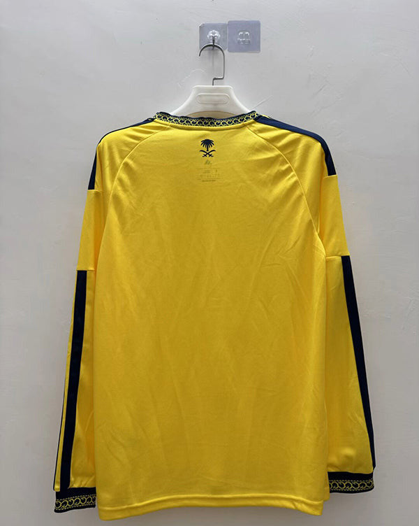 Al Nassr 26/27 Yellow/Dark Navy Shoulder Stripes Home Long Sleeve Jersey