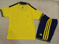 Al Nassr 26/27 Yellow/Dark Navy Stripes Home Kids Jersey Set
