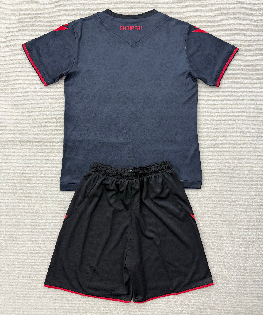 Albania 2026 Black/Red Third Kids Soccer Jersey Set