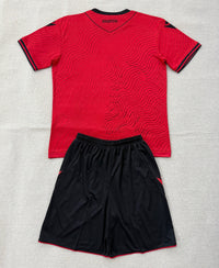 Albania 2026 Red/Black Wavy Home Kids Jersey Set