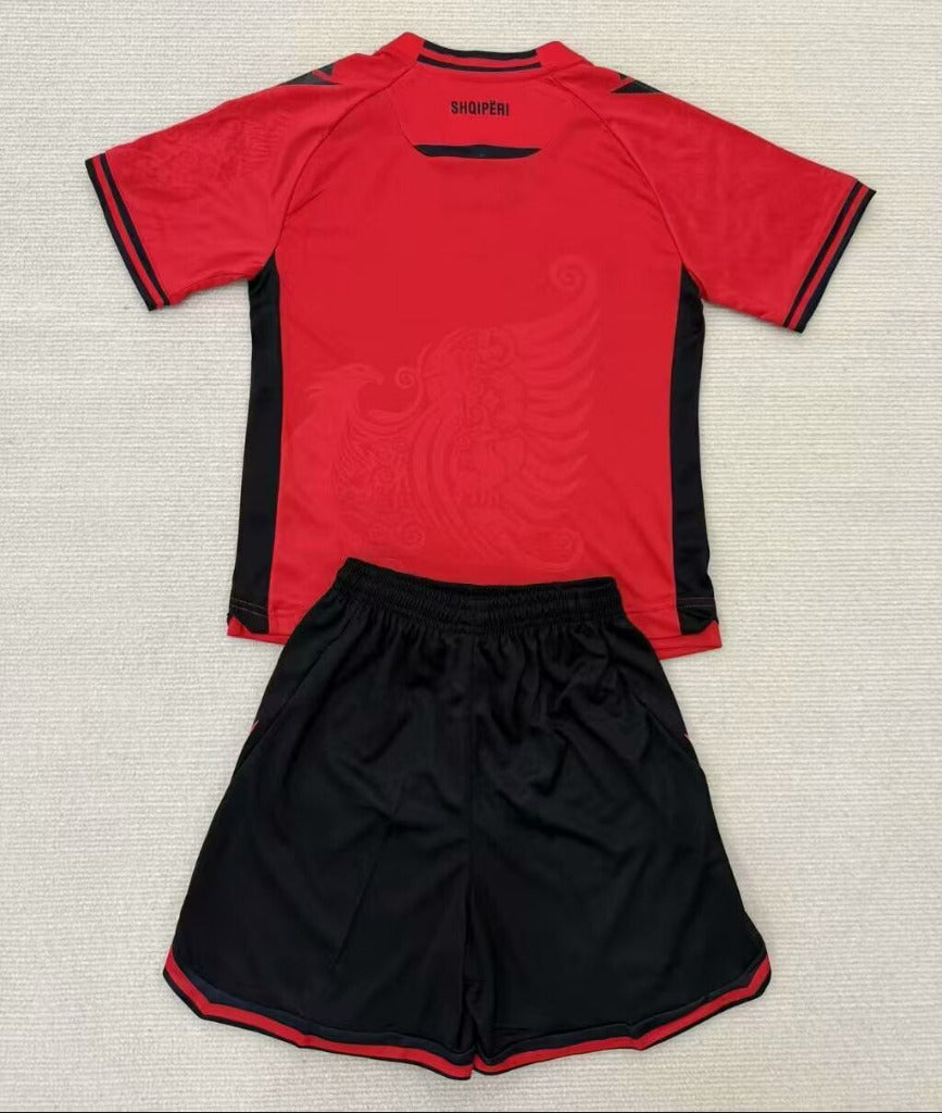 Albania 25/26 Red/Black Home Kids Jersey Set