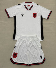 Albania 25/26 White/Black Third Away Kids Jersey Set
