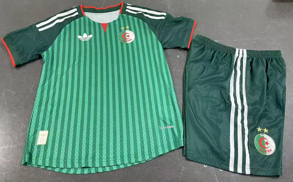 Algeria 2026 Green/White/Red Away Player Version Kids Jersey Set
