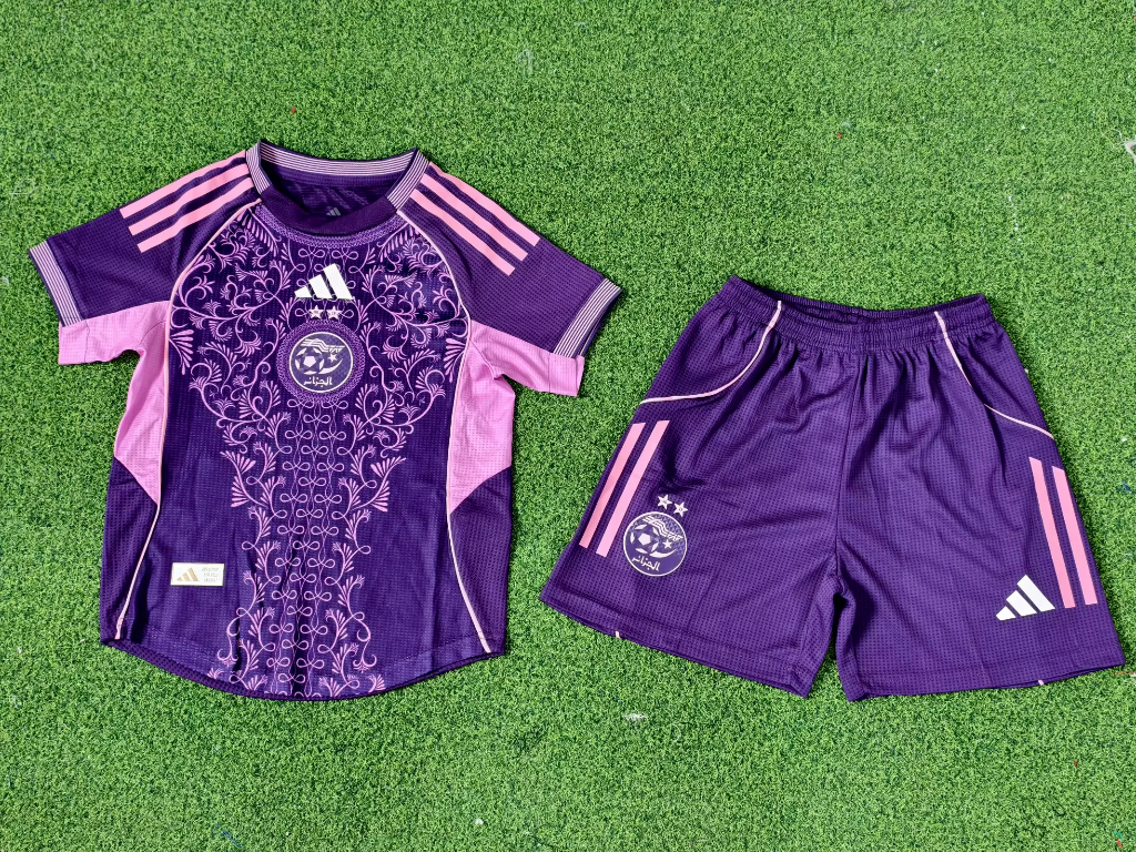 Algeria 25/26 Purple Players Version Kids Jersey Set