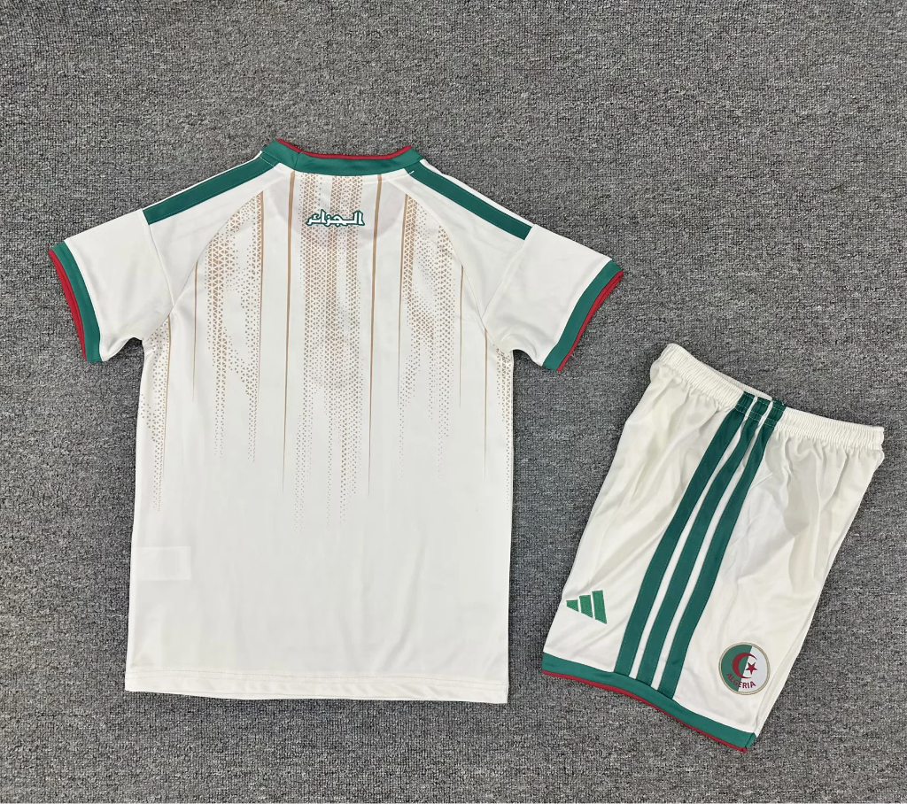 Algeria 25/26 White/Green Home Kids Jersey Set