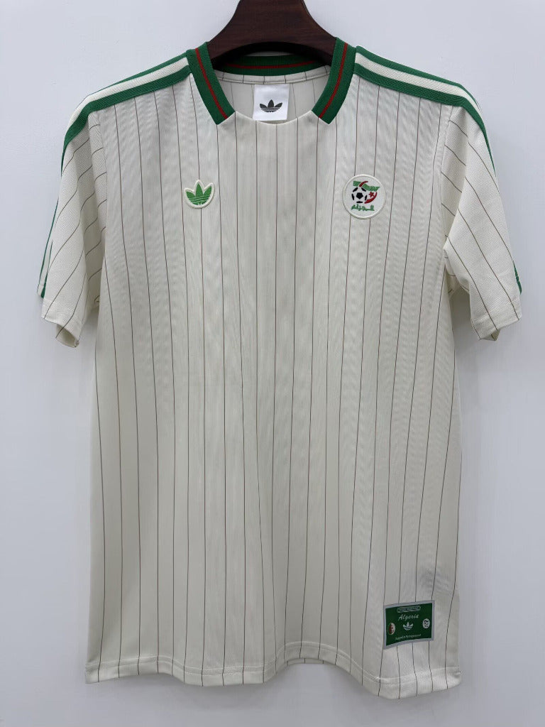 Algerica 2026 White/Green Vertical Stripes Jersey