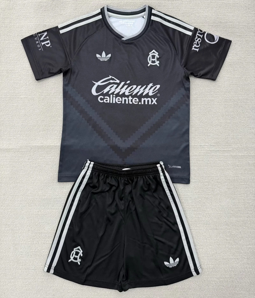 America 26/27 Black/Gray Away Kids Jersey Set