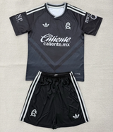 America 26/27 Black/Gray Away Kids Jersey Set