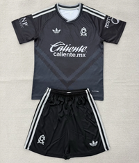 America 26/27 Black/Gray Away Kids Jersey Set