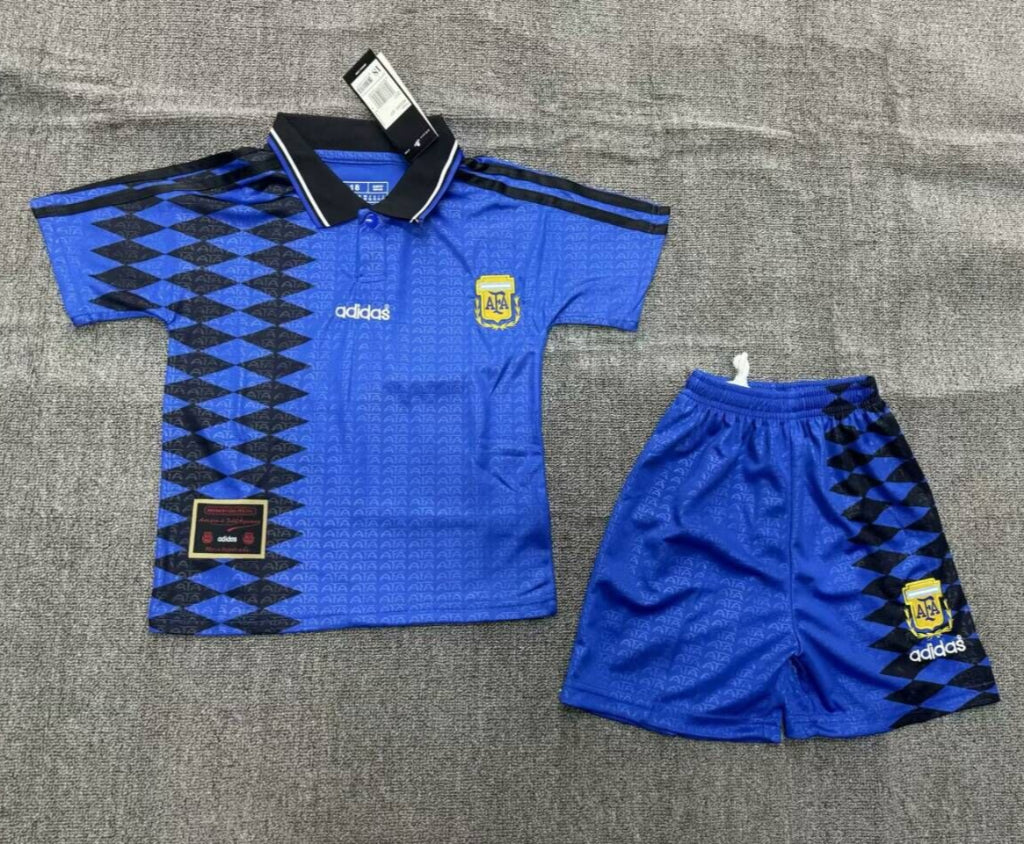 Argentina 1994 Vintage Retro Away Kids Jersey Set