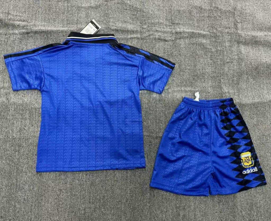 Argentina 1994 Vintage Retro Away Kids Jersey Set