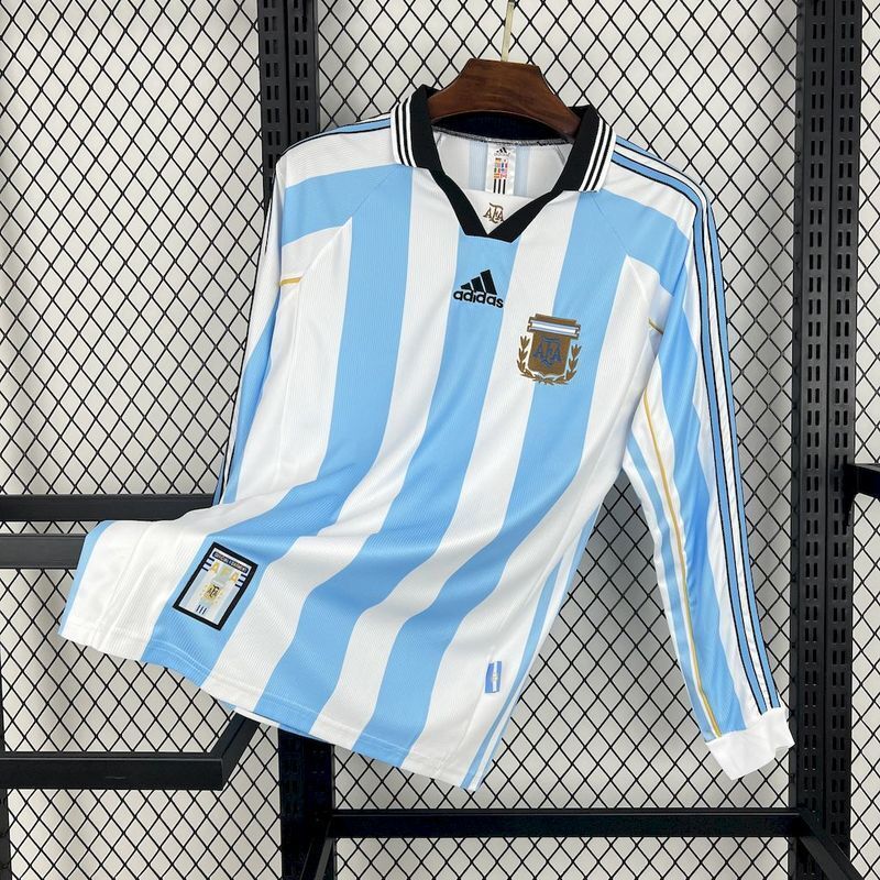 Argentina 1998 Vintage Retro Home Long Sleeve Jersey
