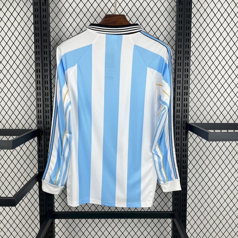 Argentina 1998 Vintage Retro Home Long Sleeve Jersey