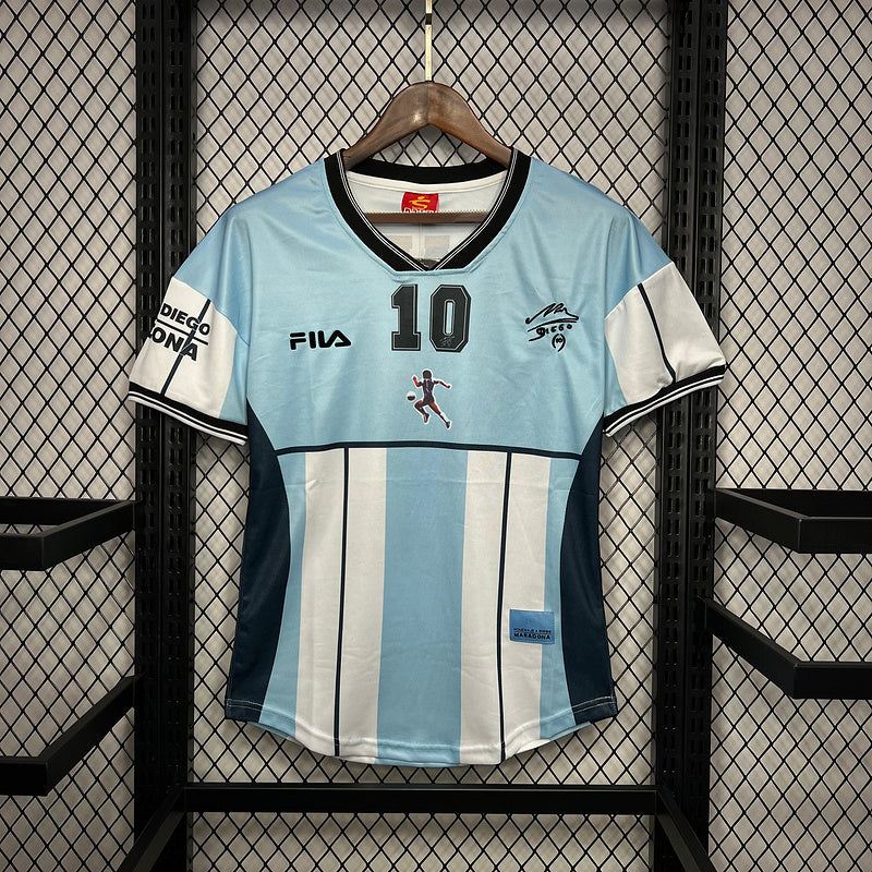 Argentina 2010 Vintage Retro Maradona Retirement Commemorative Edition Jersey