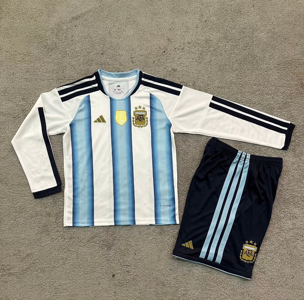 Argentina 2026 White/Blue/Black Home Kids Jersey Set