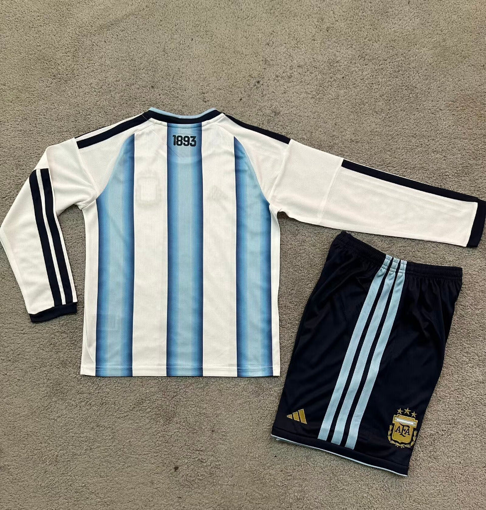 Argentina 2026 White/Blue/Black Home Kids Jersey Set