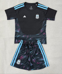 Argentina 26/27 Black/Blue Goalkeeper Kids Jersey Set