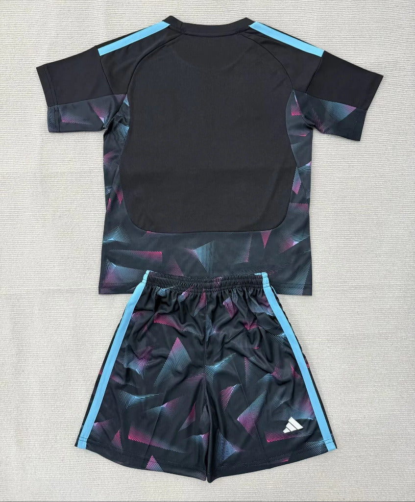 Argentina 26/27 Black/Blue Goalkeeper Kids Jersey Set