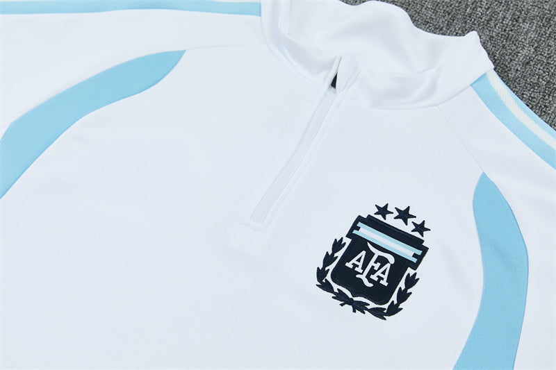 Argentina 26/27 White and Navy Blue Training Tracksuit Set