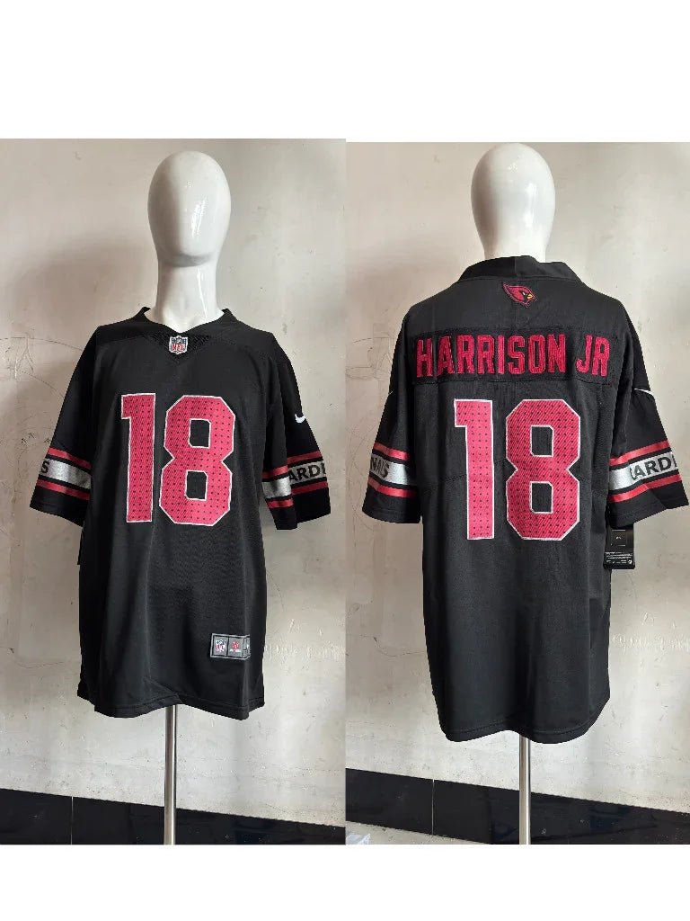 Arizona 25/26 Harrison Jr. #18 Black Game NFL Jersey