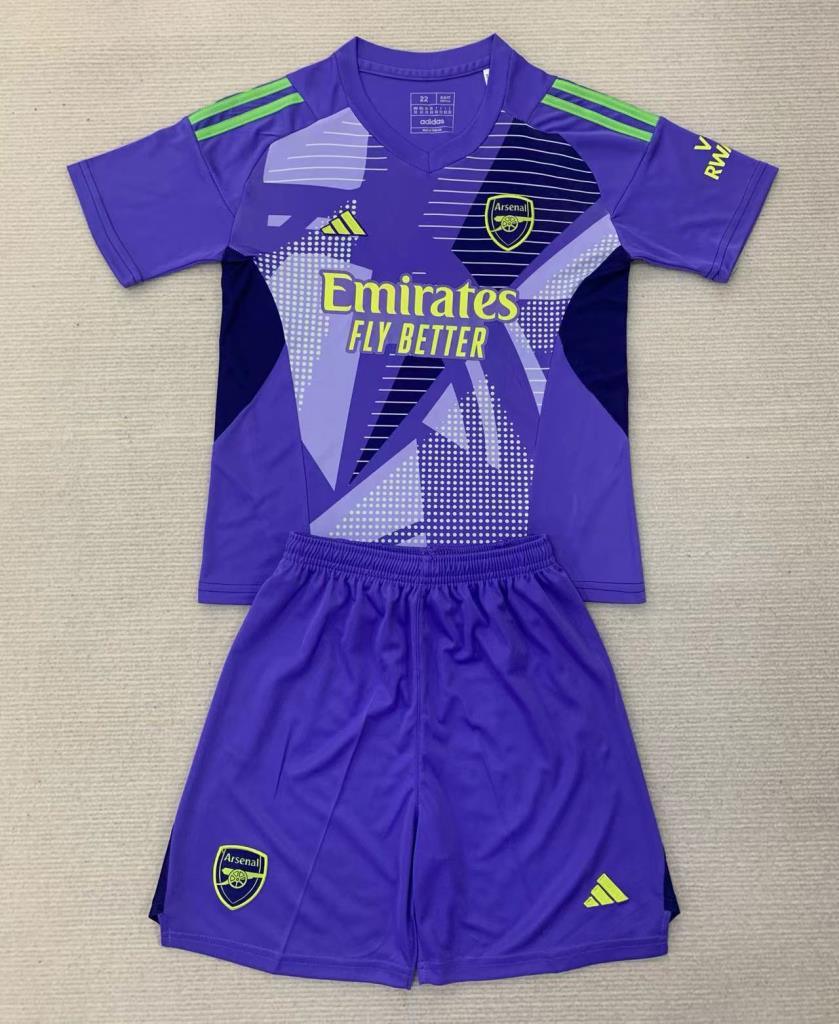 Arsenal 24/25 Purple Goalkeeper Kids Kit - Concept Kits