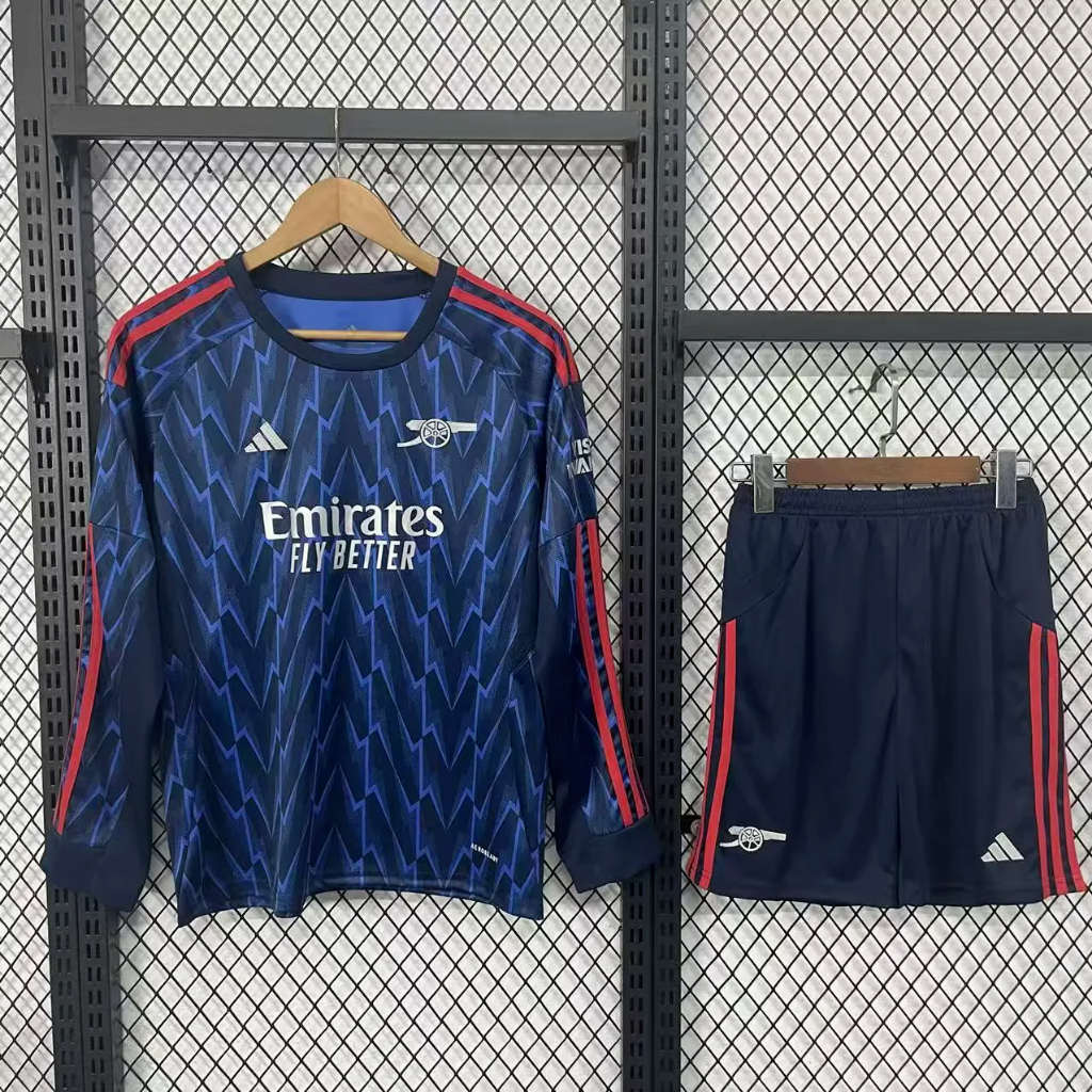 Arsenal 25/26 Blue Away Long Sleeves Kids Jersey Set